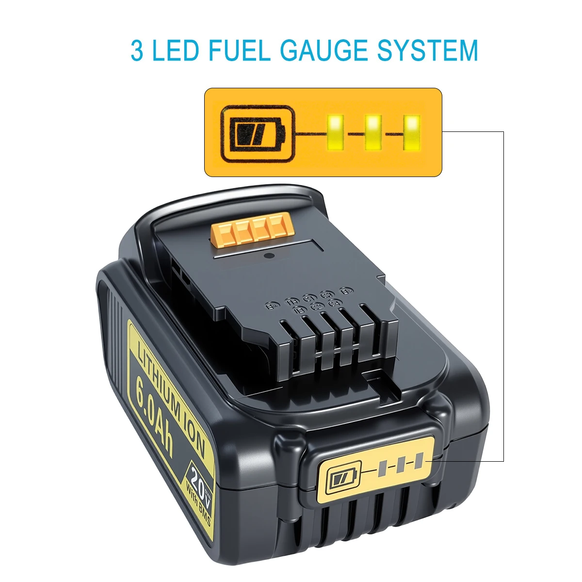 Pro DeWalt 18V aku nářadí 6,0 Ah DCB200 DCB184 DCB181 Náhradní lithium-iontová baterie pro DeWalt MAX XR elektrické nářadí lithiová baterie - náhled 4