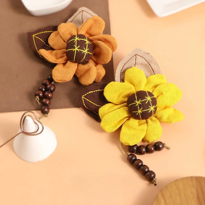 Fabric Pumpkin Flower Sunflower Brooch Plant Flower Pin Diy Decoration