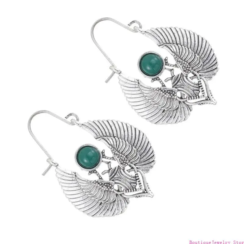 

E1PE Gold/Silver Egyptian Inspired Large Earrings Retro Ear Pendant Jewelry for Women