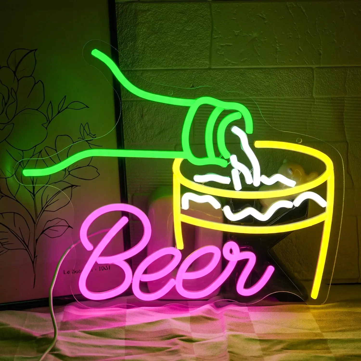 

Beer Neon Sign USB Business USB LED Neon Light for Garage Restaurant Bar Party Nightclub Bedroom Decoration Gift Art Wall Light