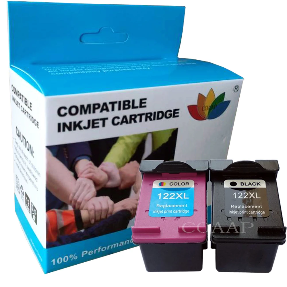 Cartucho de Tinta para Impressora hp Preto e Tricolor Compatível com Deskjet 1000 1050 2000 2050 3000 3050a 3052a 122 2x