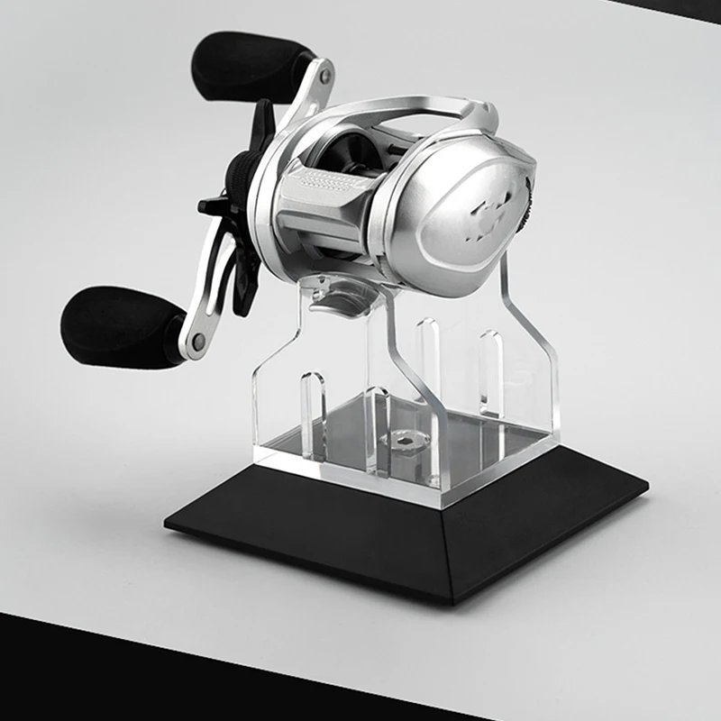 Acrylic Fishing Reel Display Holder Spinning Baitcasting Reel Stand Rack Durable Non Slip Water Drop Wheel Display Stand Support gallery 4