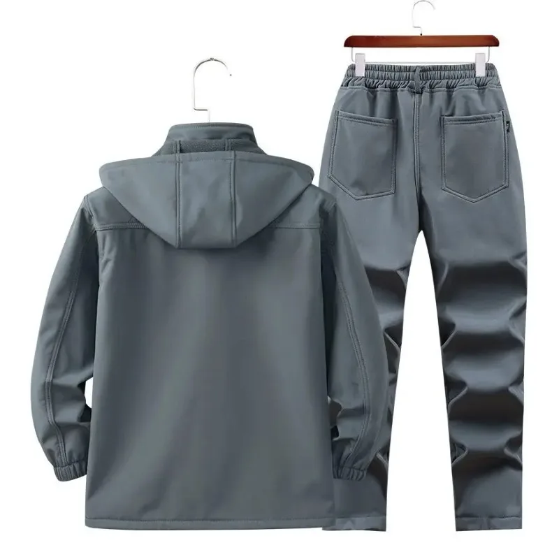 

Men's and Women's Autumn-Winter Windproof & Waterproof Plush-Lined Insulated Outdoor Cycling, Hiking, and Workwear Parka Suit