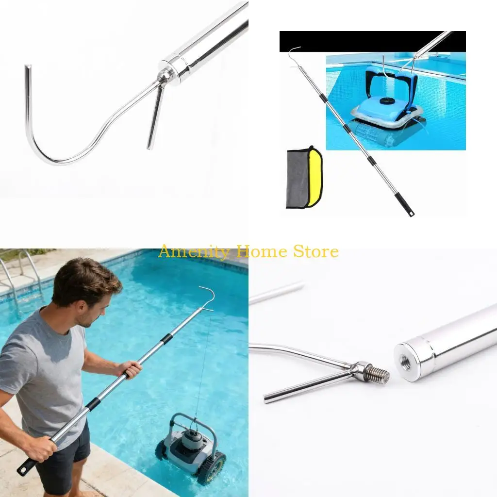 F26C Extending Metal Hook For Automated Pool Cleaners Reaches To 1.6m Full Length