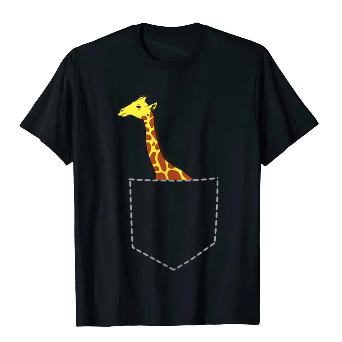 Mens Giraffe In Pocket Cool Tall Giraffe Tall Animal Giraffe T-Shirt Cotton Mens T Shirts Summer Tops T Shirt High Quality Cool