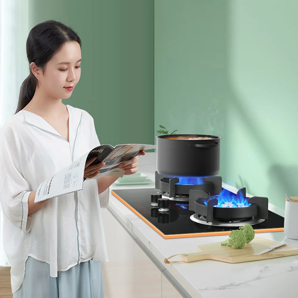 Kompor Pembakar Gas Ganda Dapur Kompor Tanam Bawaan Kompor Gas Panel Gas Rumah Tangga Fogao Fungsi Waktu Desktop Estufa De Gas