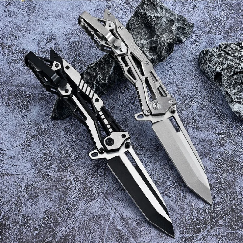 Outdoor mechanical knife folding knife with multi-function survival knife fruit knife outdoor camping fruit knife