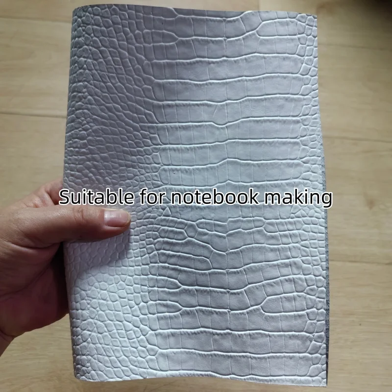 1.1Mm White Crocodile Grain Cowhide. Top-Grain Leather.Genuine Leather Material.Handmade Diy For Journals & Bags.Full Hide Cut