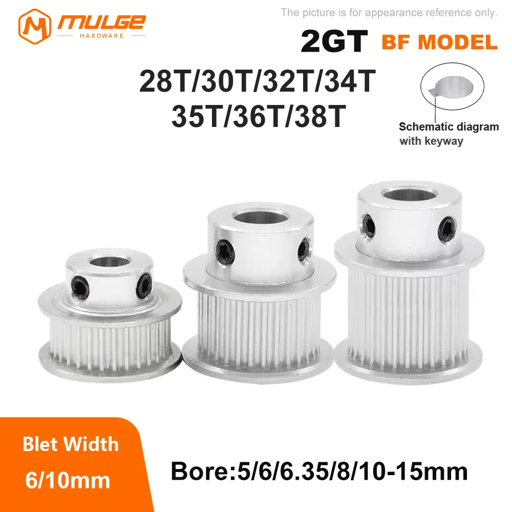 Timing Pulley  2GT/2M Pulley 28T 30T 32T 34T 35T 36T 38T Belt Width 6/10mm Aperture 5-15mm 3D Printer GT2 Belt Pulle