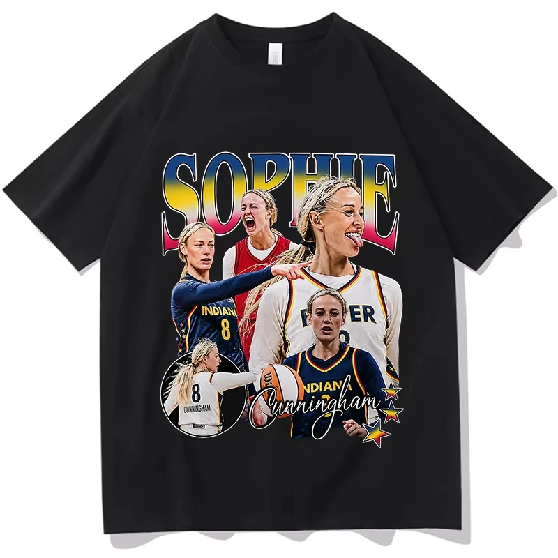 Sophie Cunningham T-Shirts Summer Men Women Retro Pure Cotton Y2K Round Neck Casual Streetwear O-neck Tees Aesthetic Clothing