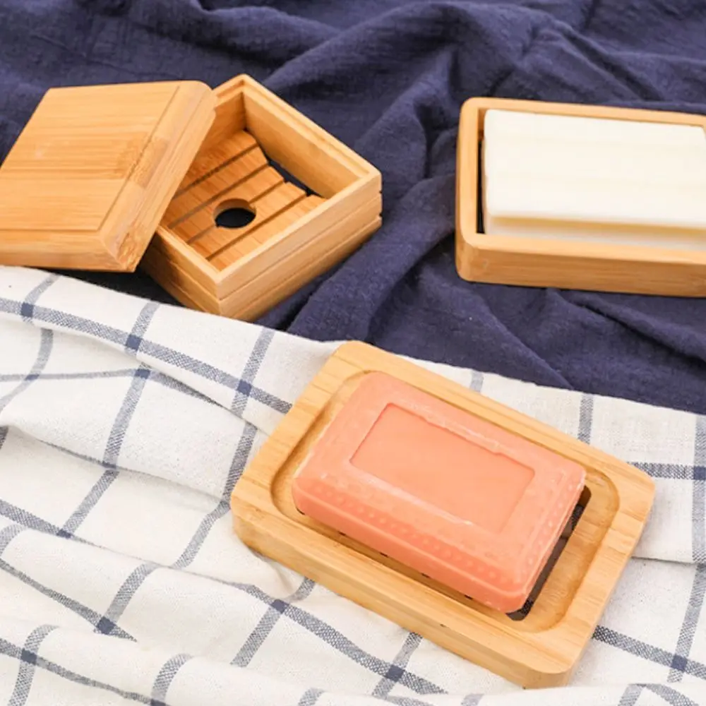 Durable Handmade Soap Saver Bamboo Multiple Styles Soap Box Drain Storage Rack Toilet