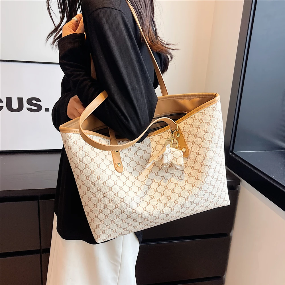 Toptrends Vintage Large Tote Shopper Bags For Women 2024 Trend Designer Commuting Work Shoulder Bag PU Leather Ladies Handbags