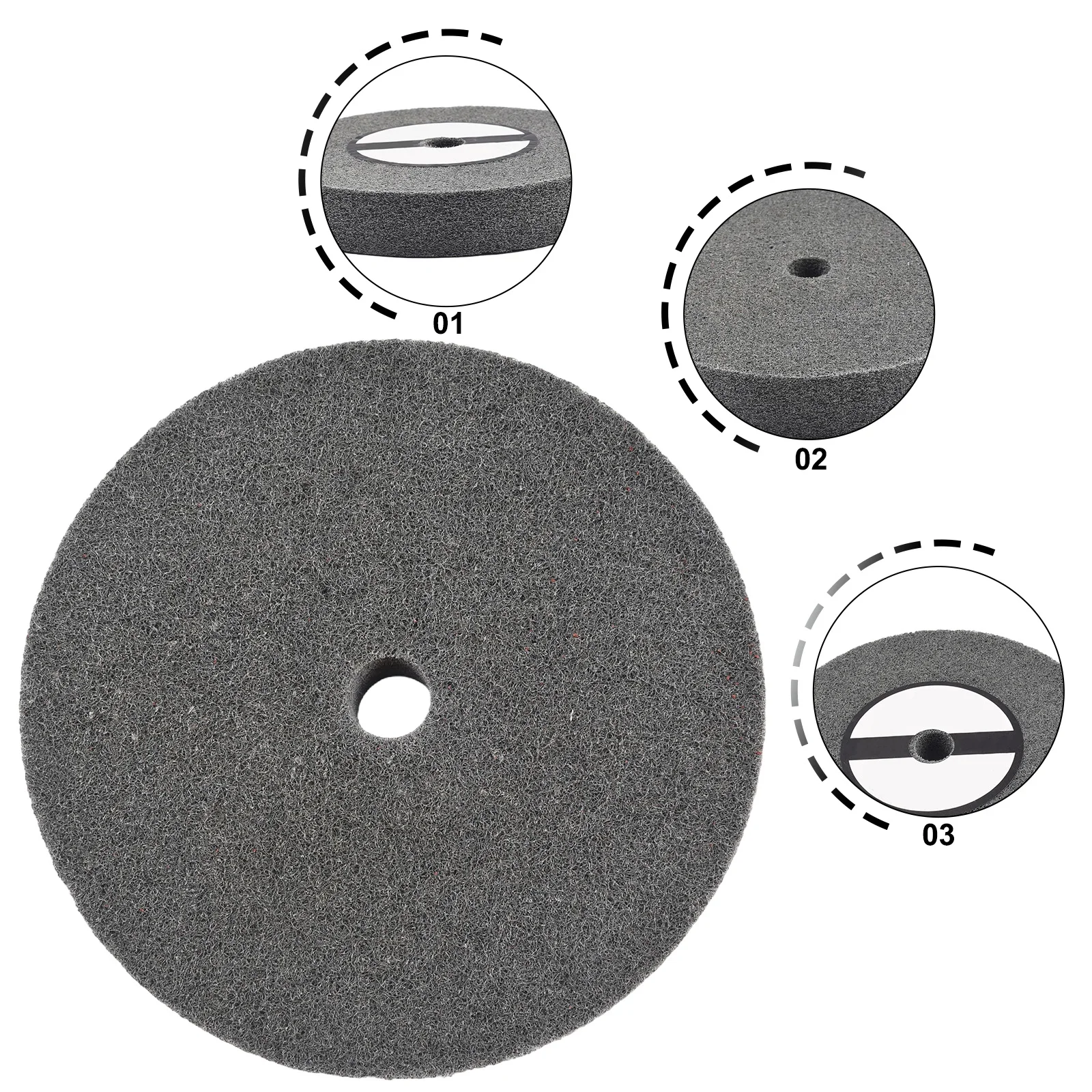 Nylon Fiber Polishing Wheel 6 Inch 58x1 with Aperture 16mm for Deburring and Polishing Metal Aluminum Copper and Ceramic