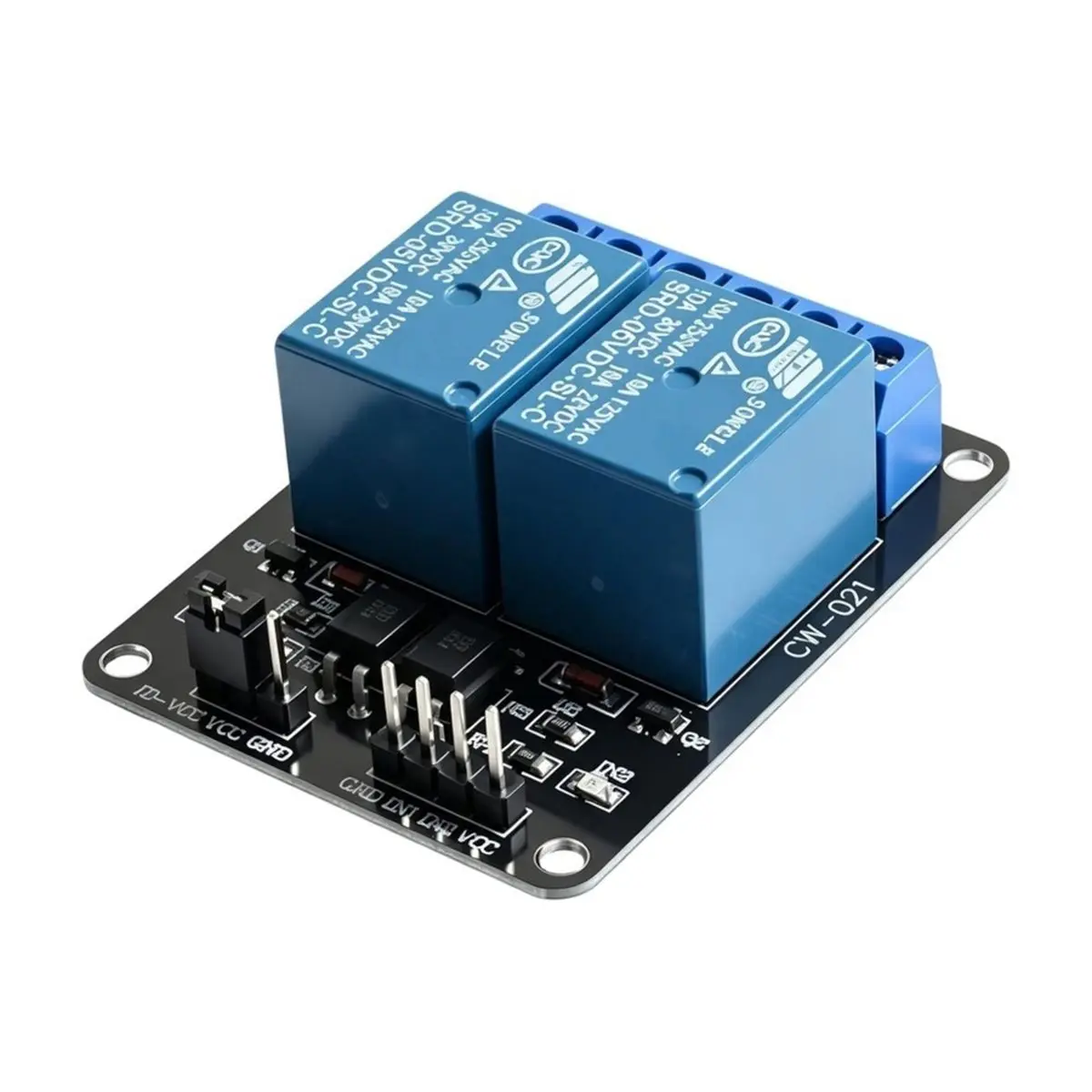 2Pcs 2 Channel DC 5V Relay Module with Optocoupler Low Level Trigger Expansion Board for R3 DSP PIC STM32 RPi