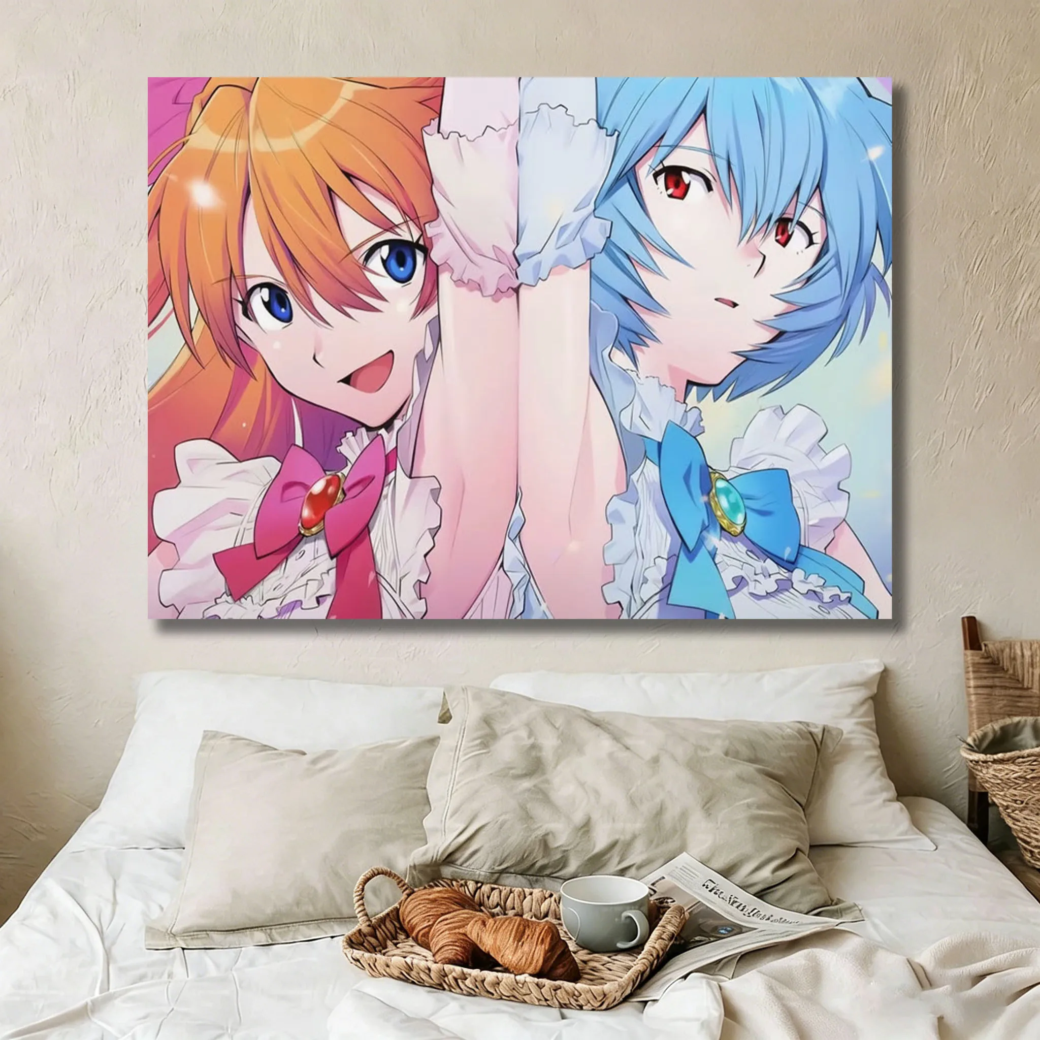 Asuka Rei Tapestry Girl Group Flat Print Portrait Wall Decor for Bedroom Living Room Dorm Aesthetic Hanging Fans Gift