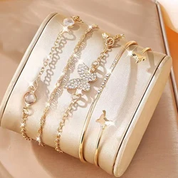 Gold Color Snake Chain Bracelet Set For Women Minimalist Twisted Rope Bangle Girl Fashion Party Jewelry Accessories