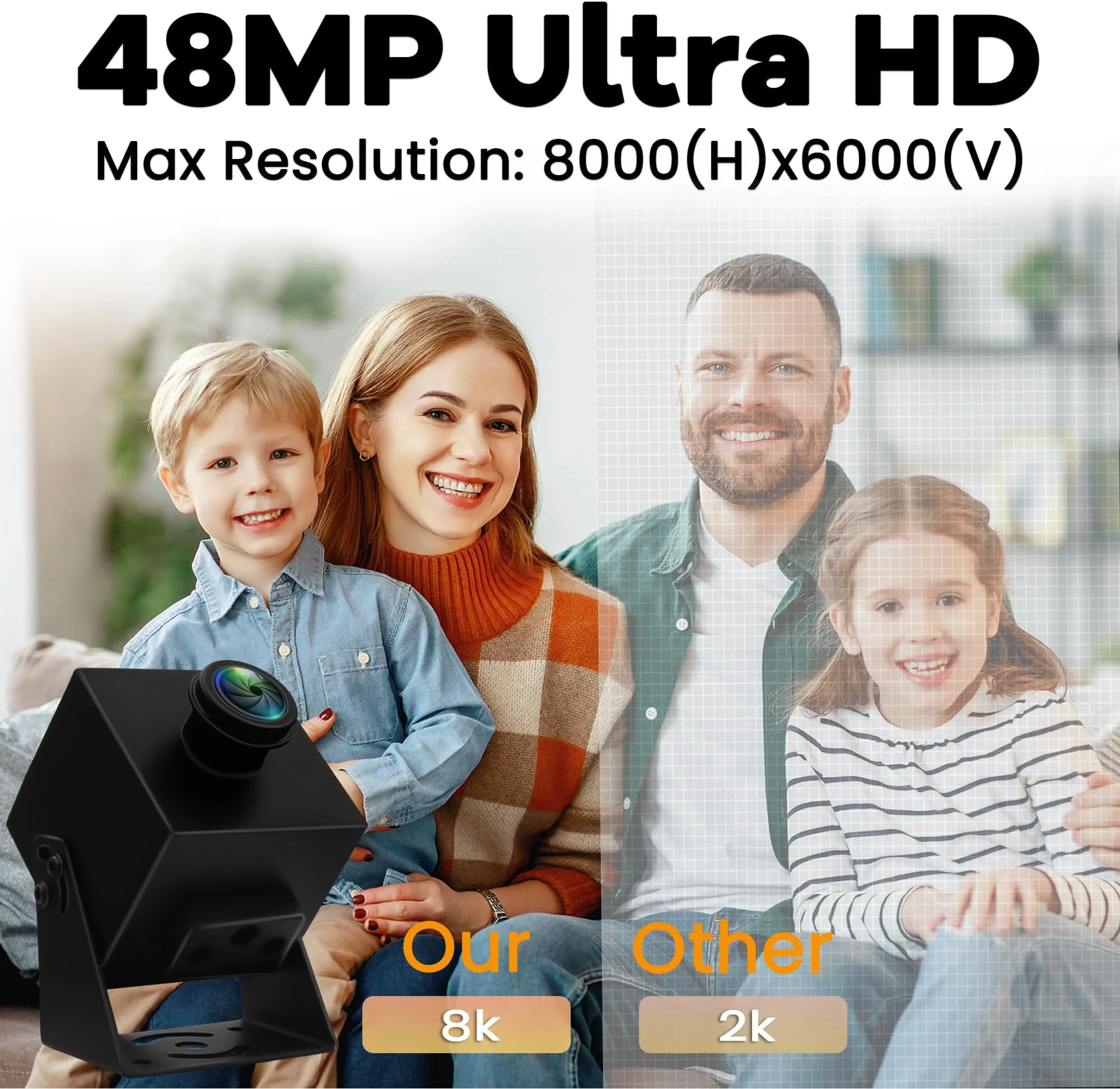 Wide Angle 48MP Ultra HD Webcam CMOS IMX586 Free Driver 8K 6000P USB Video Camera  for Windows