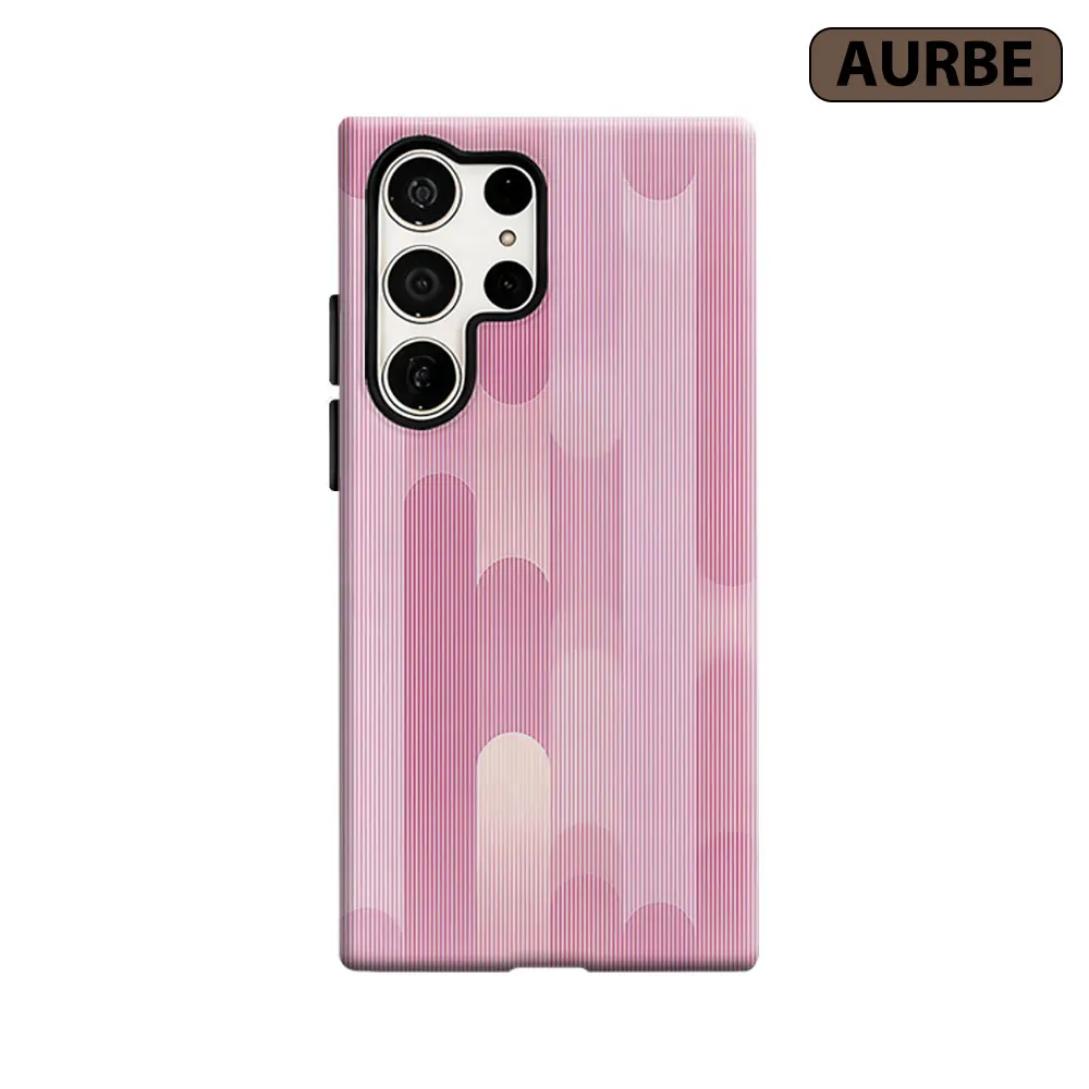Pink Vertical Stripes Phone Case For Samsung Galaxy S26 S25 S24 S23 Ultra Plus HD Hard Double Layer Film Cover