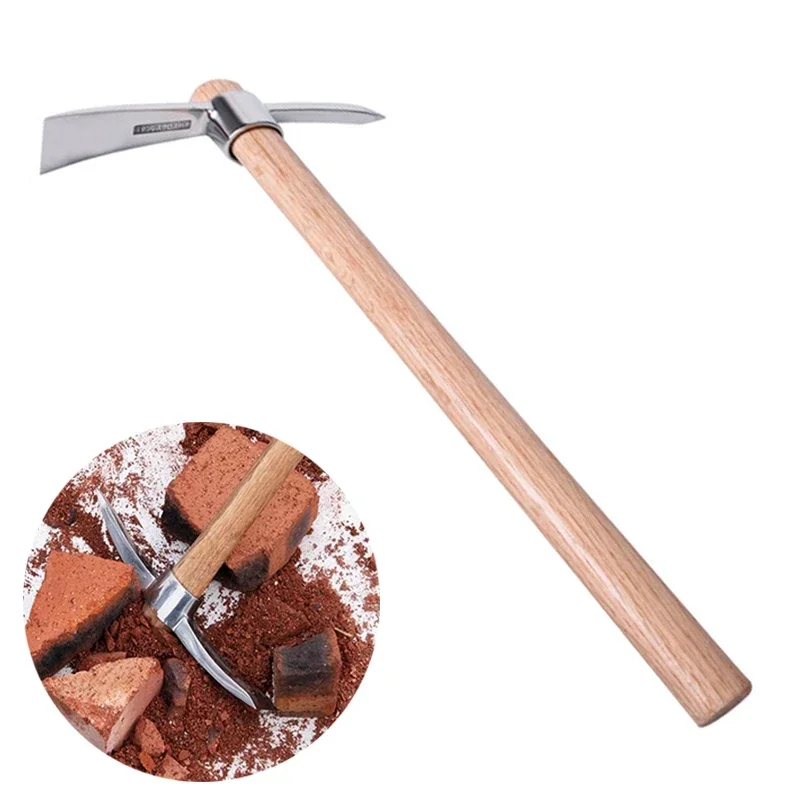 1 stainless steel handheld tool, outdoor high hardness tree root digging hoe, portable sharp ice axe, gardening