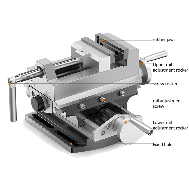 Vise wrench with double fine-tuning Precision Universal Industrial-grade Heavy-duty Workbench Flat-mouth Vise Fixed Table