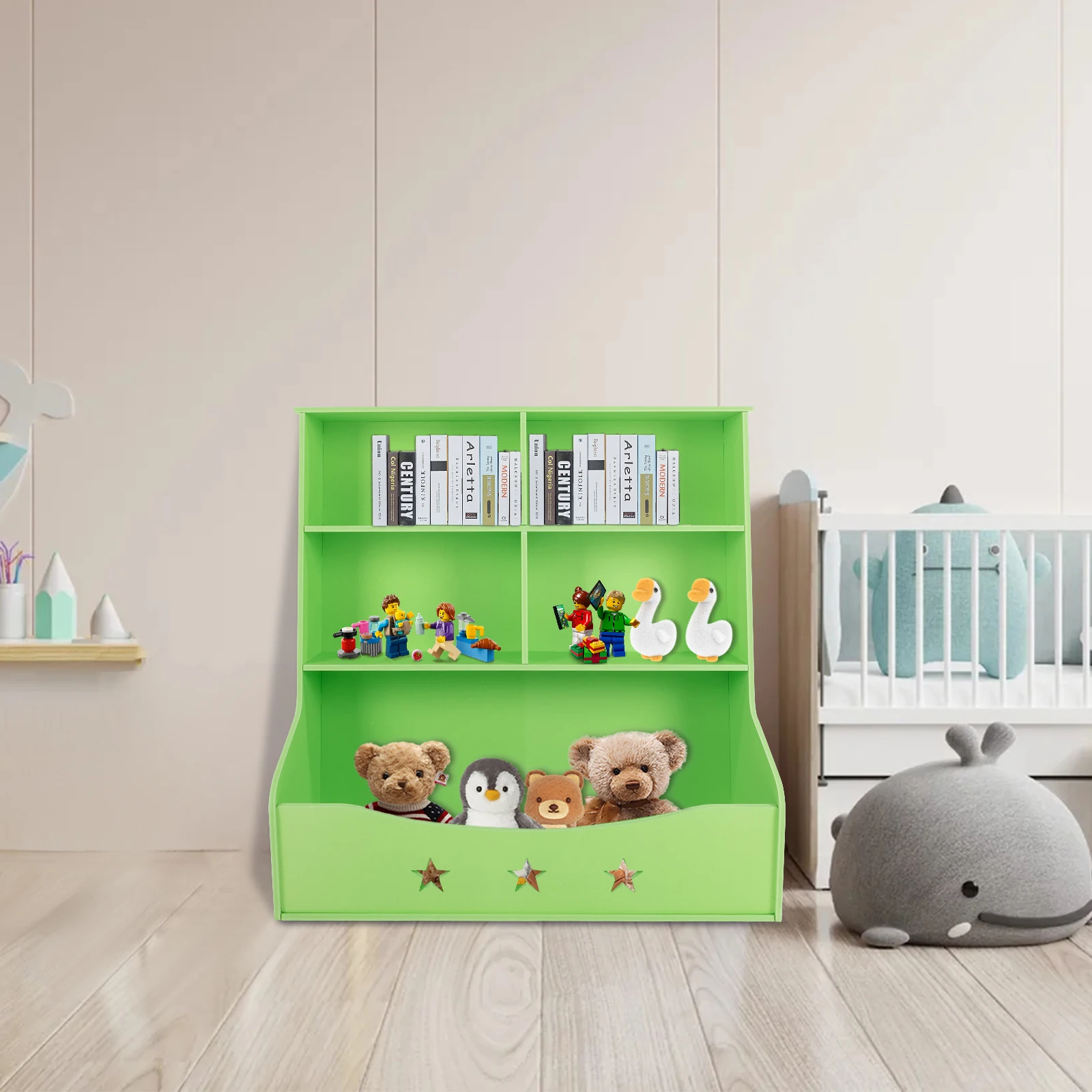 

Kids' Storage Organizer, 3-Tier PVC Floor Standing Bookcase