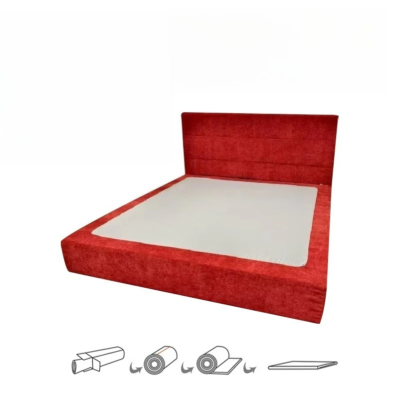 Vacuum Packed Compression Furniture, Bedroom Double Bed Frameless Fabric Compression Bed