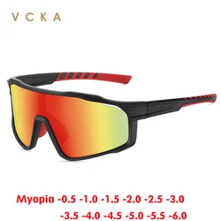 VCKA Sports Myopia Sunglasses  TR90 Men Women Outdoor Riding Polarized Eyewear Driving Custom Prescription Glasses -0.50 to -6.0
