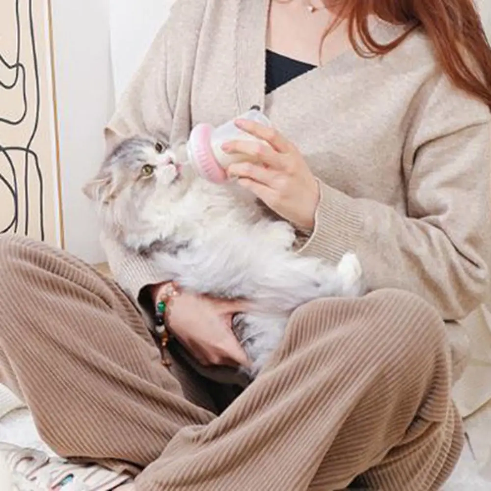 

120ML Puppy Nursing Feeder Silicone Nipple Precise Feeding Pet Milk Bottle Reusable Removable Kitten Feeding Bottle Travel