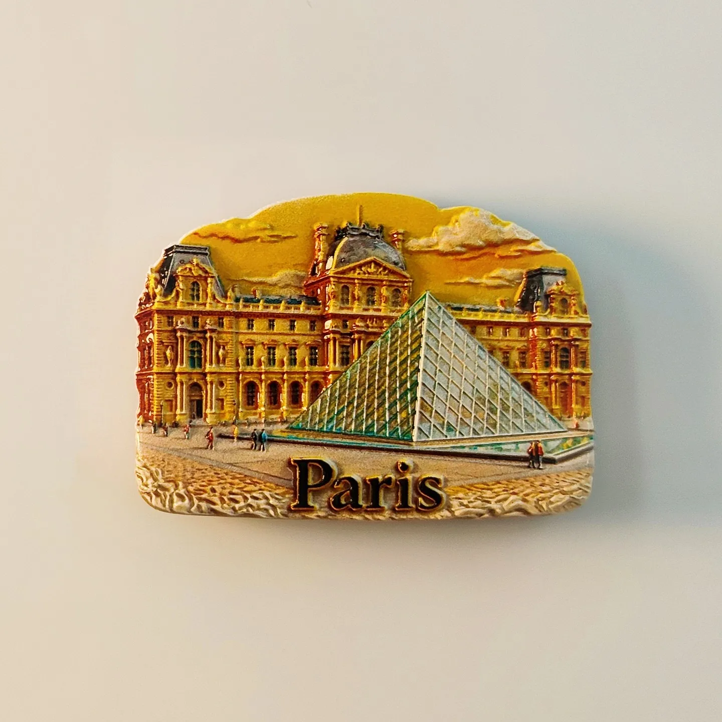 Paris Paris Louvre Travel Souvenir Three-dimensional Decoration Handicraft Message Sticker Refrigerator Magnet Resin Material