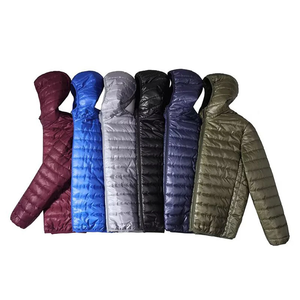 Mens Winter Warm Puffer หนา Hooded Outwear Coat เสื้อแจ็คเก็ตกีฬาเบาะ