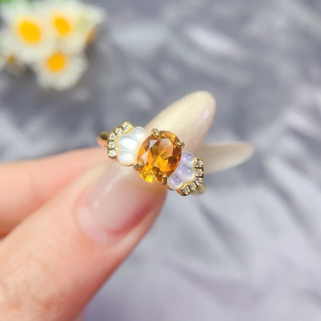 

Luxury Designer Natural Crystal S925 Sterling Silver Ring, Perfect for Women Seeking Stylish and Sophisticated Jewelry