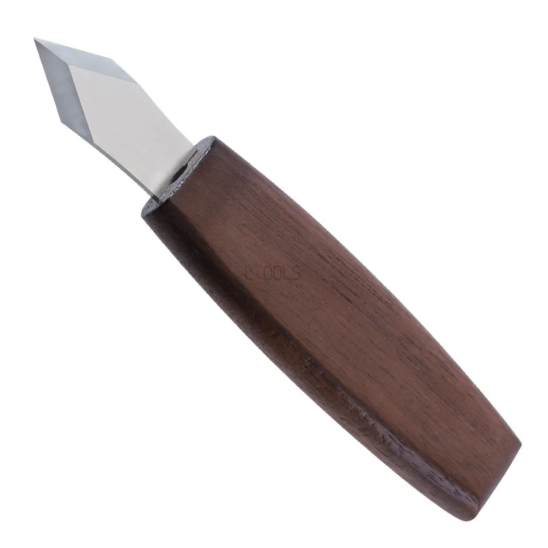 Double-edged Woodworking Carving Knife Chrome Vanadium Steel Hand Knife Cork Carving Carpenter's Seal Carving Professional Tools