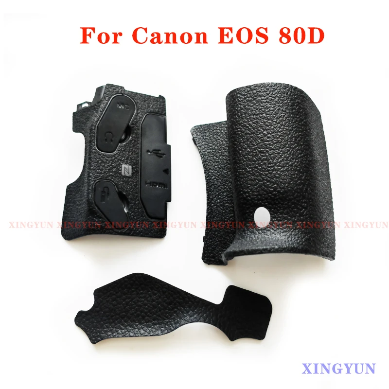 EIN Set 3 stücke/NEUE Original Körper Gummi Für Canon EOS 80D Hand Grip Seite Shell USB Daumen Leder Gummi kamera Reparatur Teile