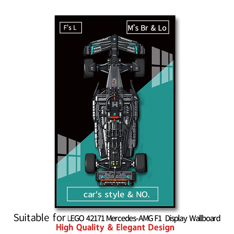 

2026 NEW Display Wallboard suitable for LEGO 42171 Mercedes-AMG F1 building block car model Wall Mount Display box Photo Frame