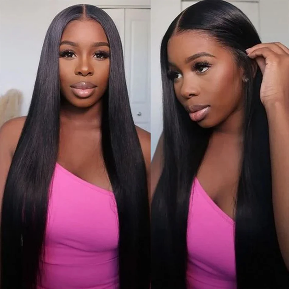 34 Inch Brazilian Hair Bone Straight Glueless Wigs Human Hair Lace Frontal Wig 5X5 Ready to Wear Wig Preplucked Raw Virgin Hair