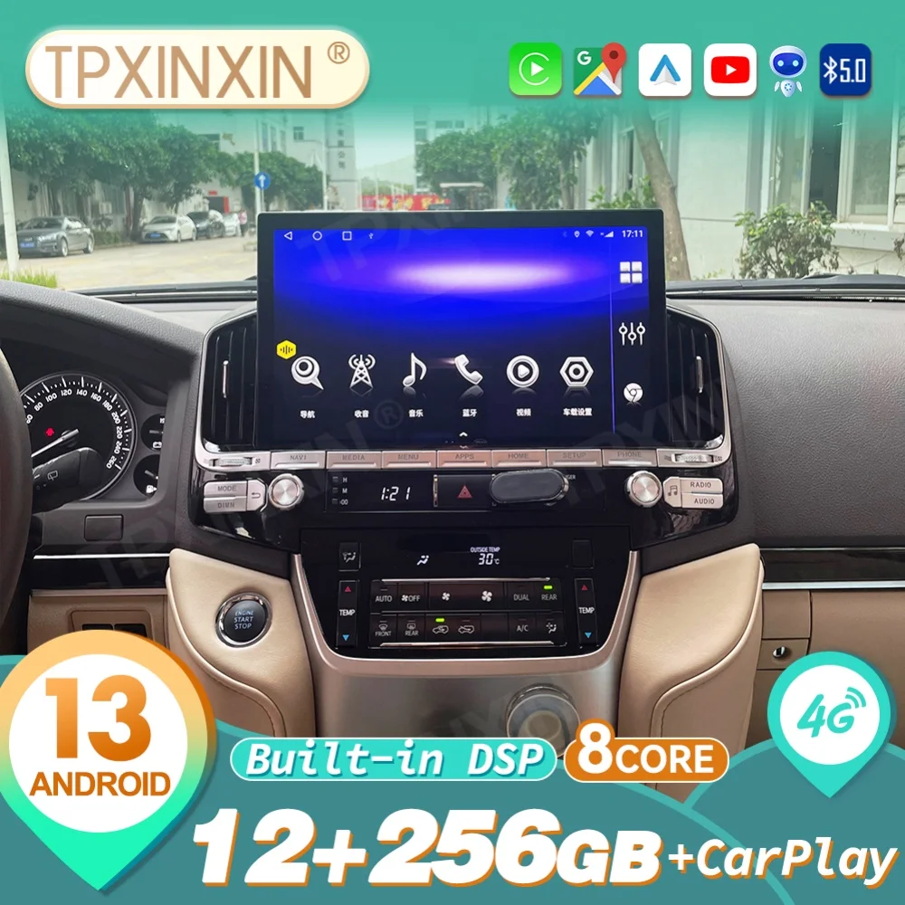

13.3" For Toyota Land Cruiser LC200 2016~2021 Android Carplay Car Radio Automotive Multimedia Player GPS Navigation Head Unit