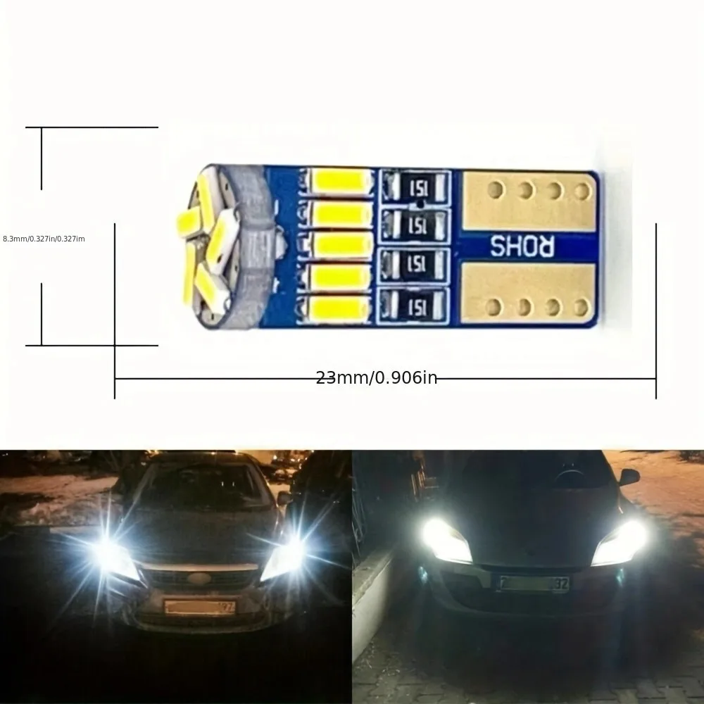 10pcs Car Led Light T10 4014 15smd Reading Light Stepless Decoding W5W Car Interior Light Canbus Roof Light Room Light Car Bulb