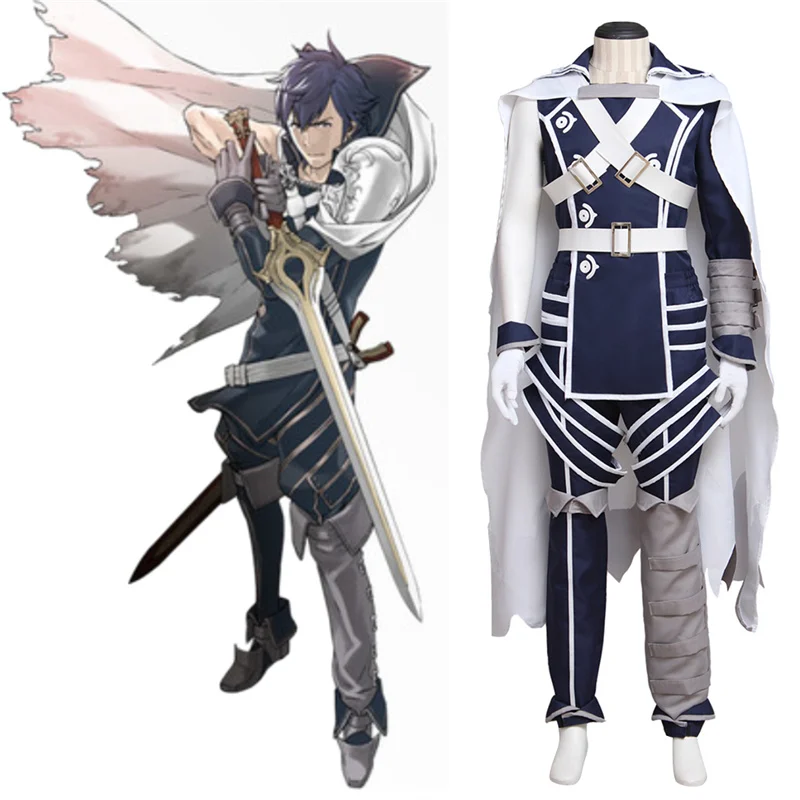 Fire Emblem Awakening Chrom  Costume Adult Male Costume Outfit Halloween Carnival Cosplay Game Suit