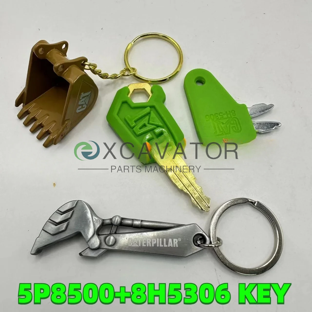 

5P8500 8H5306 8H-5306 Ключ зажигания с цепочкой для ключей F0002 для экскаватора Caterpillars, тяжелое оборудование, брелок для открывания бутылок