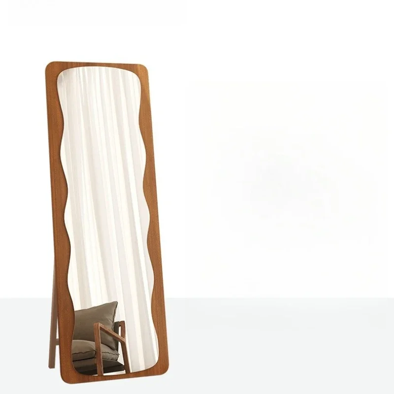 

Medieval wave full-body mirror, dressing, landing, wall-mounted silent style classical mirror