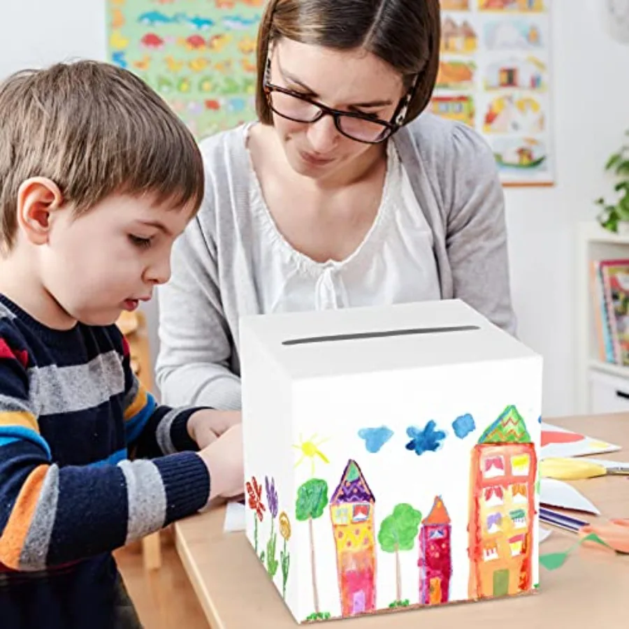 Boîte à cartes blanche pour faveurs de mariage, boîte postale en carton, support de récupération d'argent pour réception de mariage, fête prénatale, anniversaire Birt