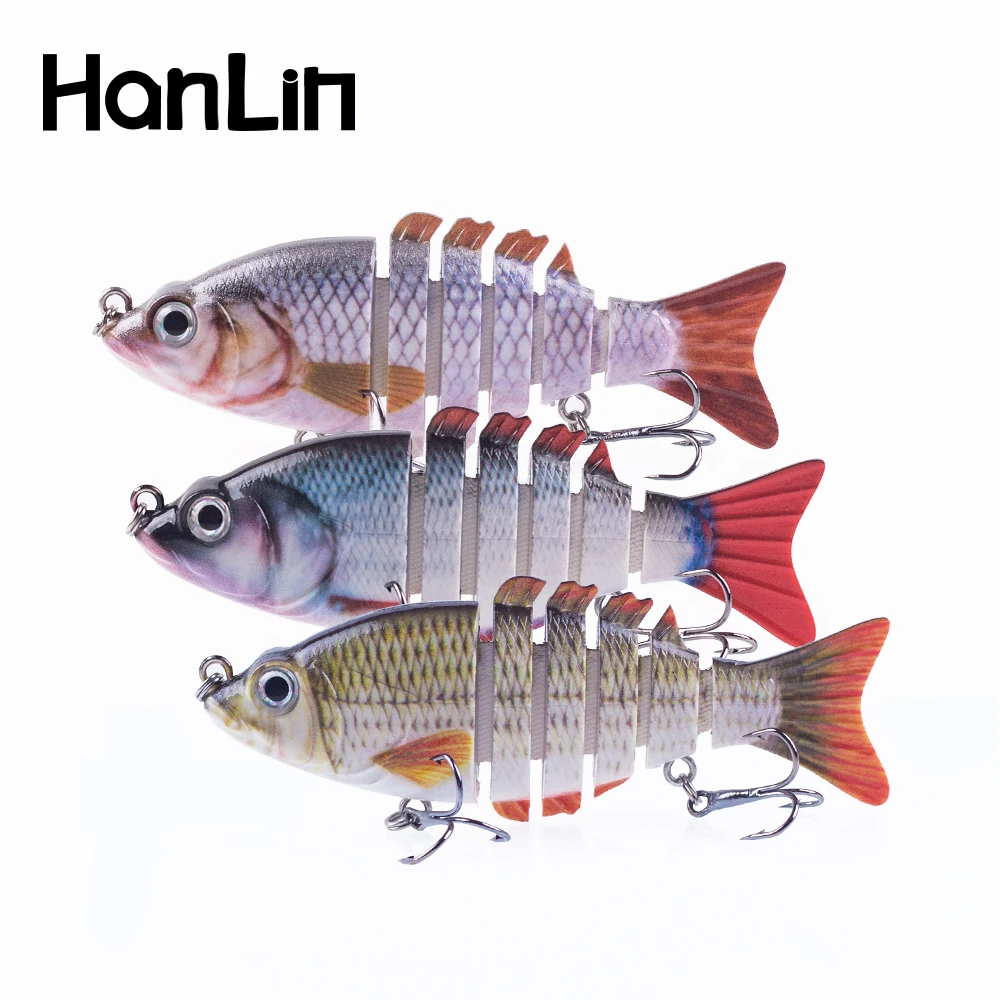 Hanlin 8.5cm 11g Multi Jointed  Fishing Lures Slow Sinking Lifelike Shad Baits Wobbler Hard Body Swimbait Trout Bass Tackle