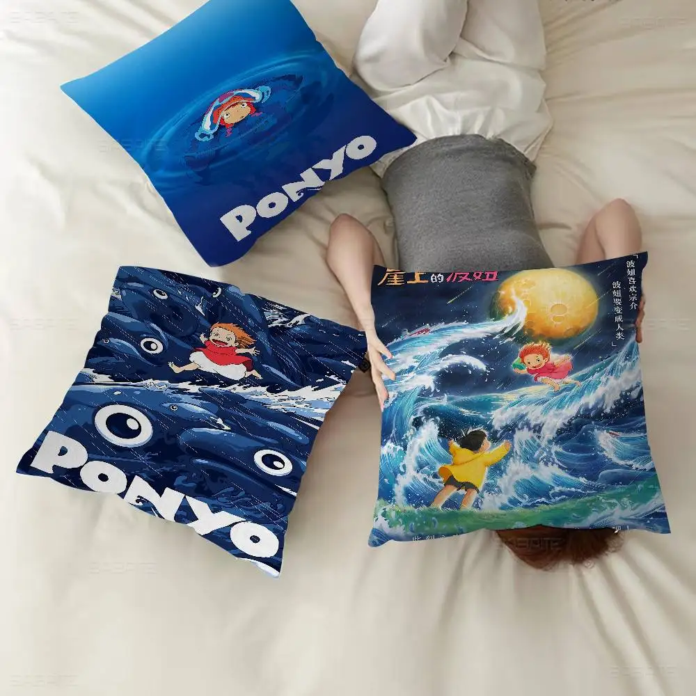 

Anime P-Ponyo Cushion Cover Inches Farmhouse Decor Home Throw Pillow Covers For Couch Decorations