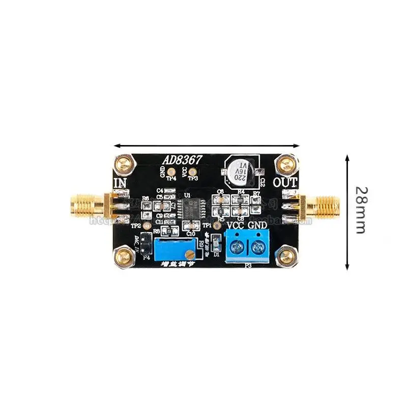 

AD8367 variable gain amplifier module 500MHz bandwidth measured 32dB gain amplifier module