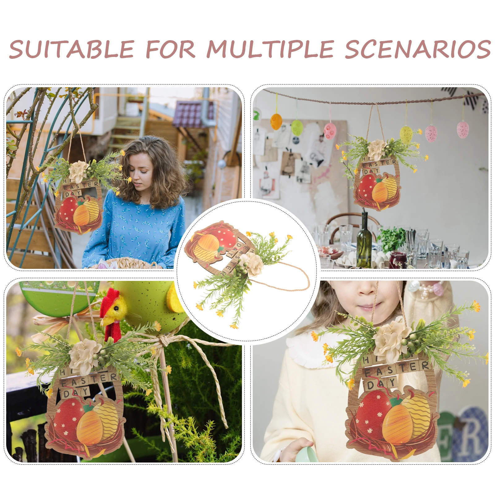 

Rabbit Door Decoration Festive Farmhouse Style Hanging Ornament For Front Door Porch Wall Easter Themed Decor Festival Hanging