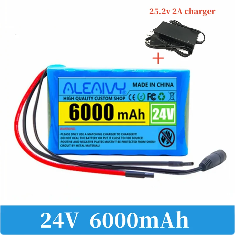 

24V 6Ah 25.2V 6S1P 18650 Li-Ion Battery Pack for Electric Motor Bicycle E-Bike Scooter Toys Drill with BMS