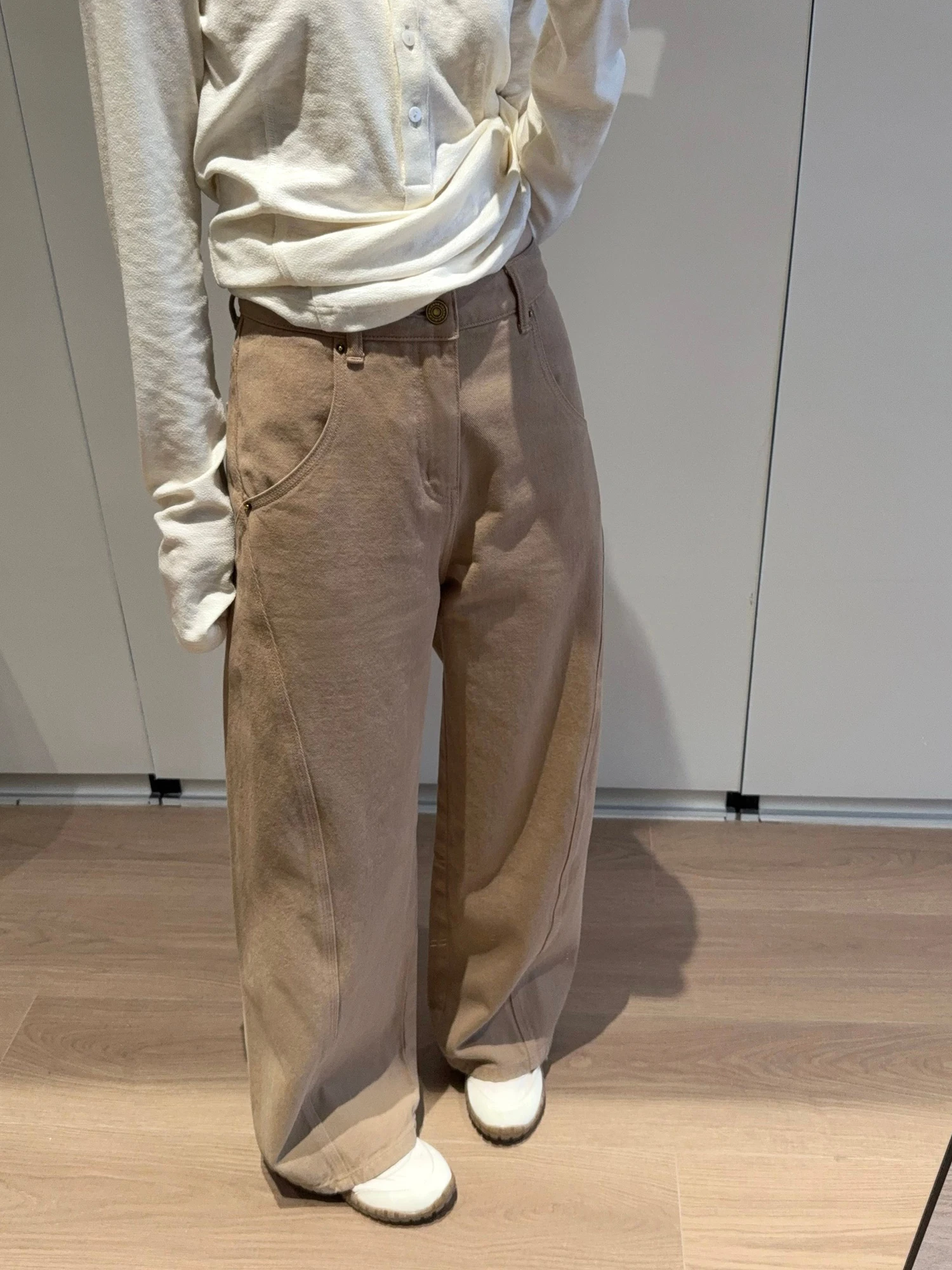 

High Waist Cotton Denim Jeans Women's Straight Leg Wide Leg Pants Casual Spring Autumn High Cotton Content Comfortable Fit