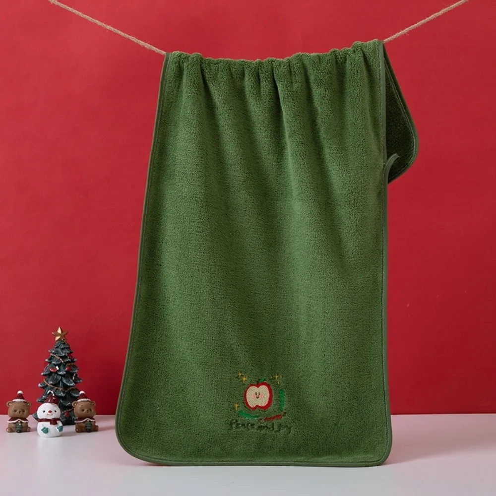 Christmas Theme Washing Towel Red Green Coral Fleece Cotton Washing Towel 35x75cm Soft Thicken Party Favor Towel Holiday Present