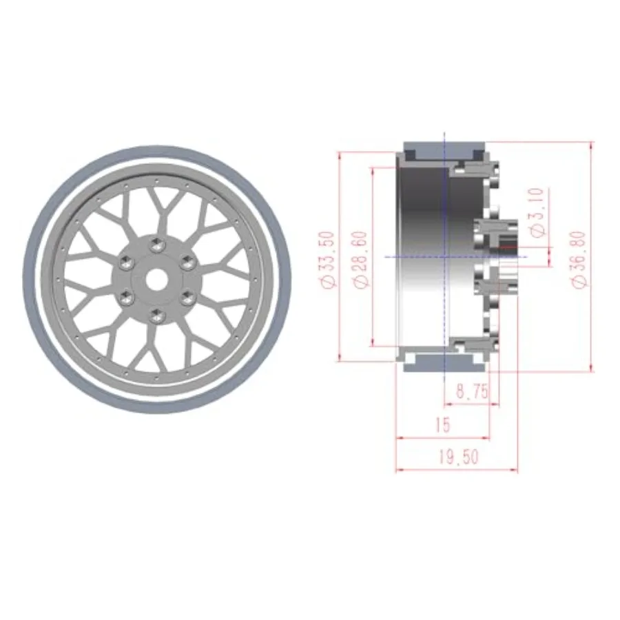 4PCS Grade 5 Titanium Wheel Face Aluminum 1.3 Inch Wheels Hubs for 1/24 Axial SCX24 FCX24 1/18 4M Redcat Ascent-18 Upgrade Part