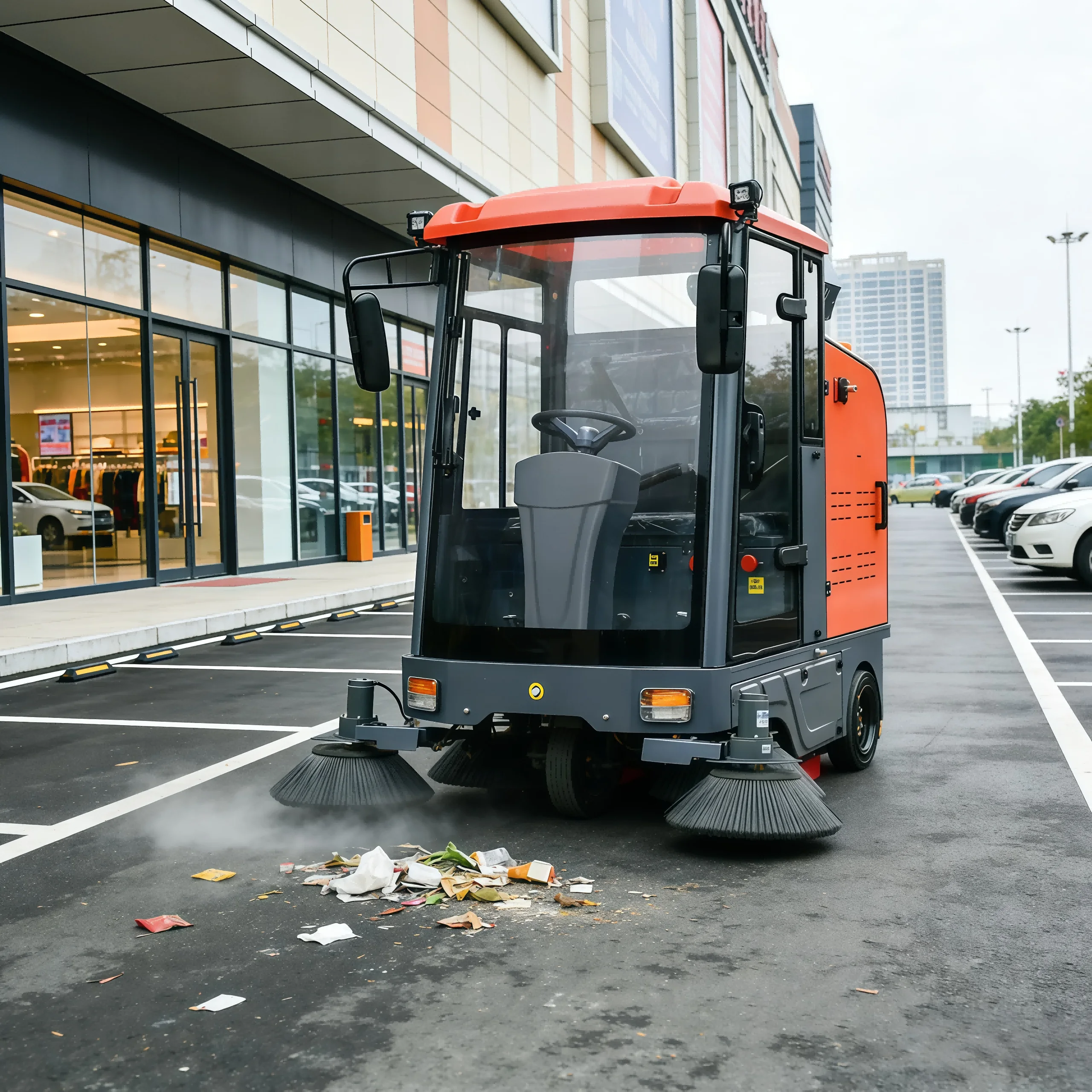 Customized G1900 Fully Enclosed Street Sweeper Contains Fog Cannon Spray And High-pressure Water Gun Configuration Road Scrubbe